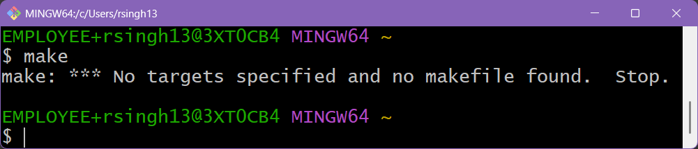 Screenshot of make being run in the terminal.